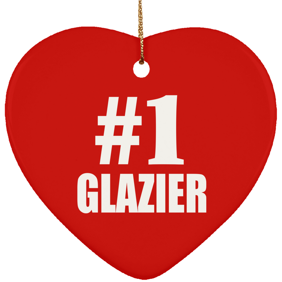 Number One #1 Glazier - Heart Ornament