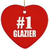 Number One #1 Glazier - Heart Ornament