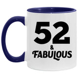 52nd Birthday 52 & Fabulous - 11oz Accent Mug Purple