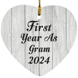 First Year As Gram 2024 - Heart Ornament F