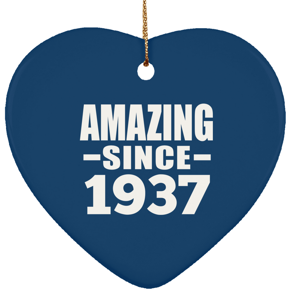 87th Birthday Amazing Since 1937 - Heart Ornament