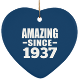 87th Birthday Amazing Since 1937 - Heart Ornament