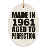 63rd Birthday Made In 1961 Aged to Perfection - Oval Ornament