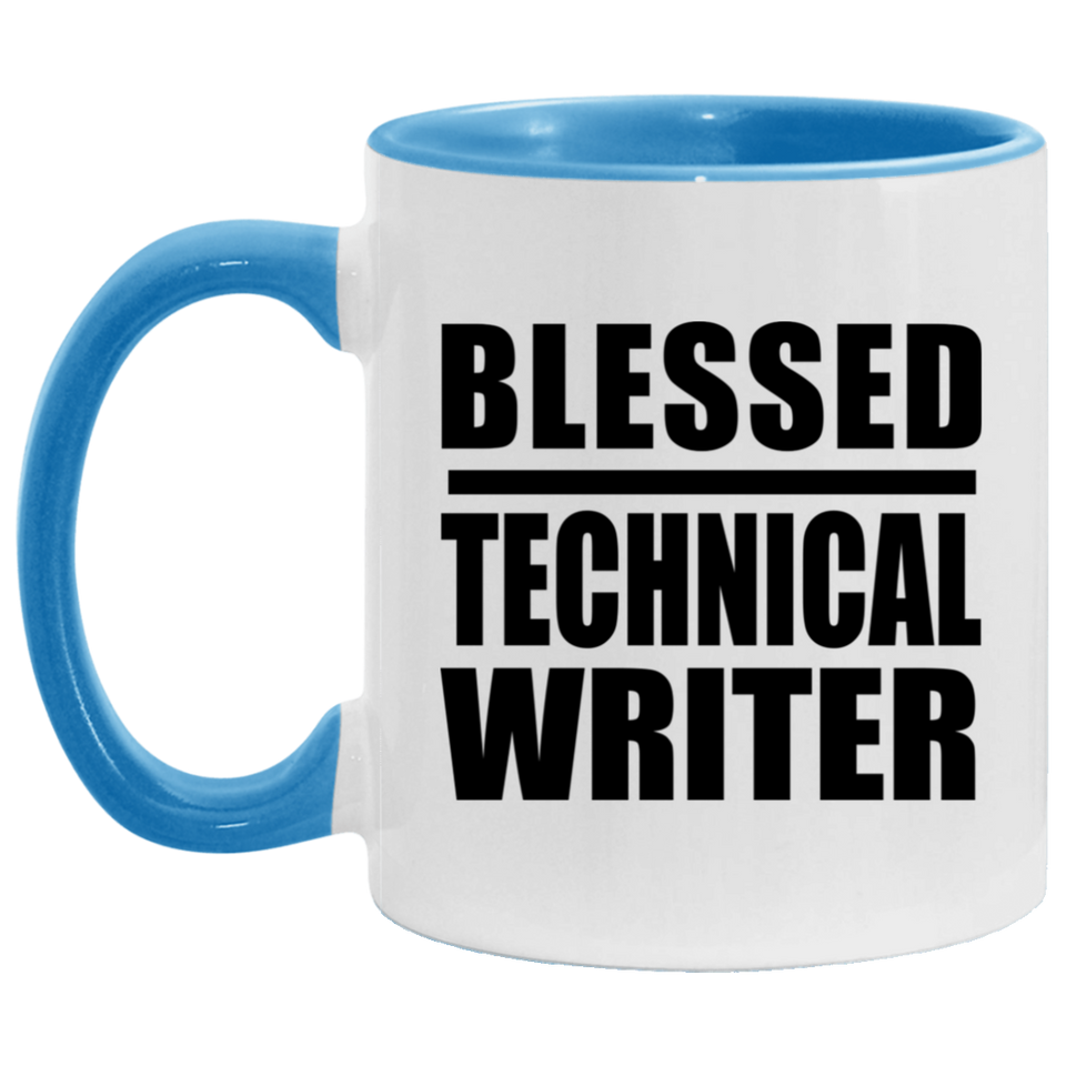 Blessed Technical Writer - 11oz Accent Mug Blue