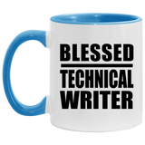 Blessed Technical Writer - 11oz Accent Mug Blue