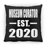 Museum Curator Established EST. 2020 - Throw Pillow Black