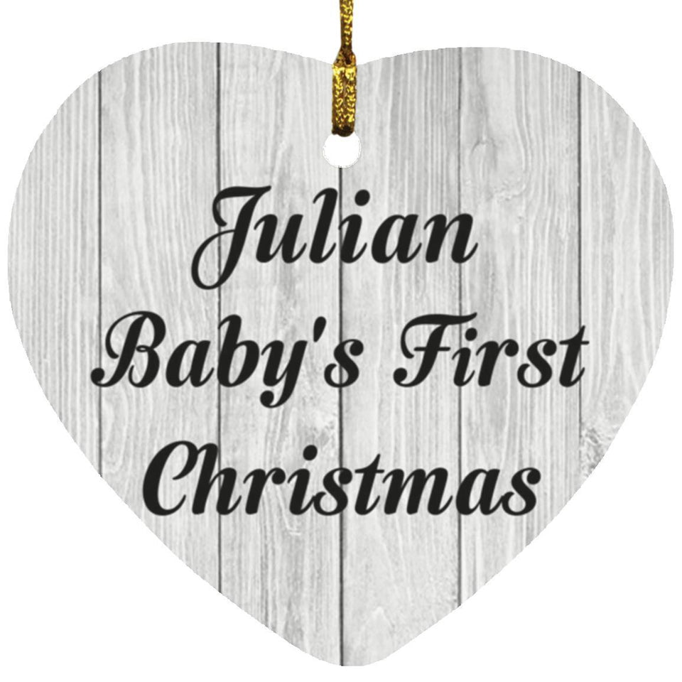 Julian Baby's First Christmas - Heart Ornament F