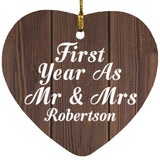 First Year As Mr & Mrs Robertson - Heart Ornament D
