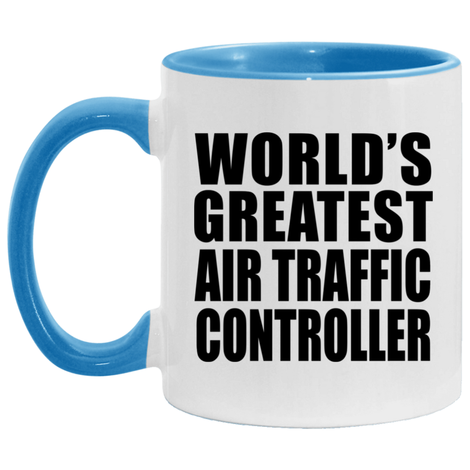 World's Greatest Air Traffic Controller - 11oz Accent Mug Blue