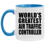 World's Greatest Air Traffic Controller - 11oz Accent Mug Blue