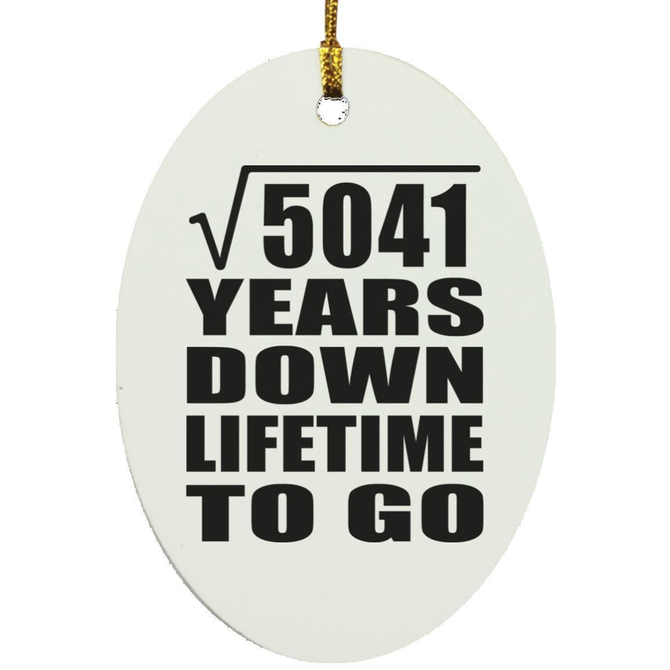 71st Anniversary Square Root of 5041 Years Lifetime To Go - Oval Ornament