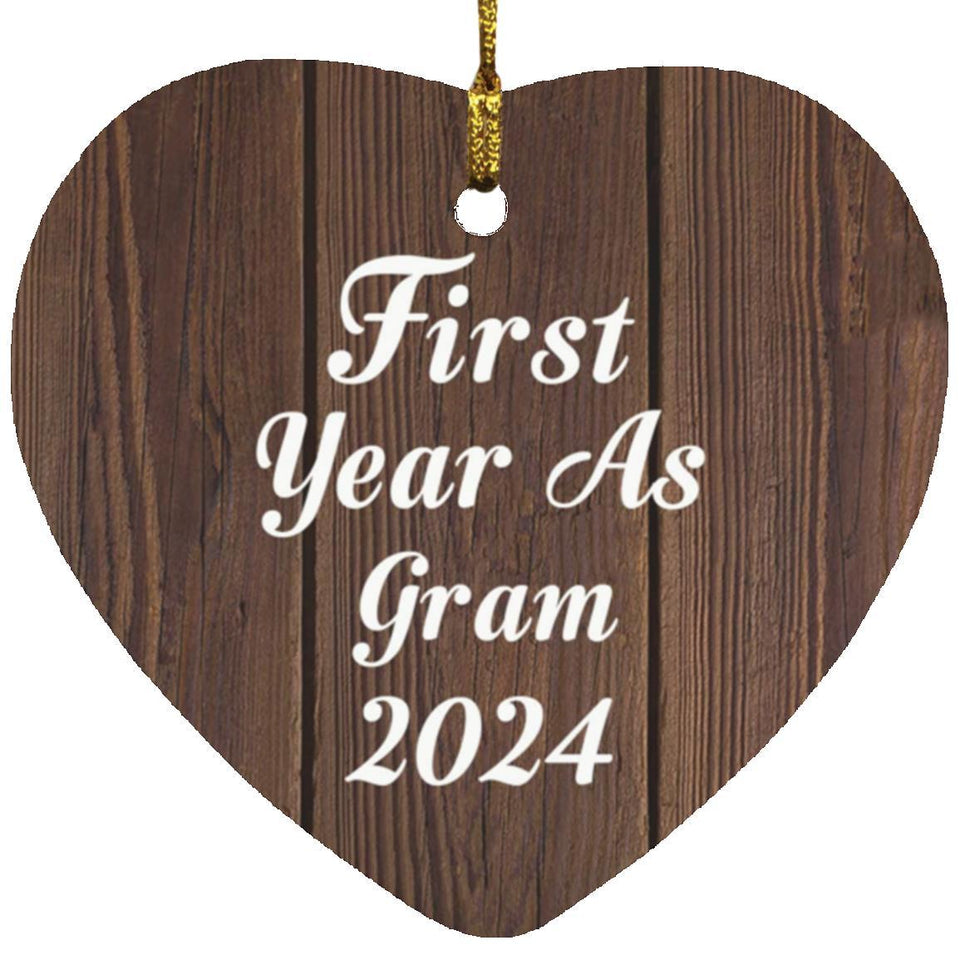First Year As Gram 2024 - Heart Ornament D
