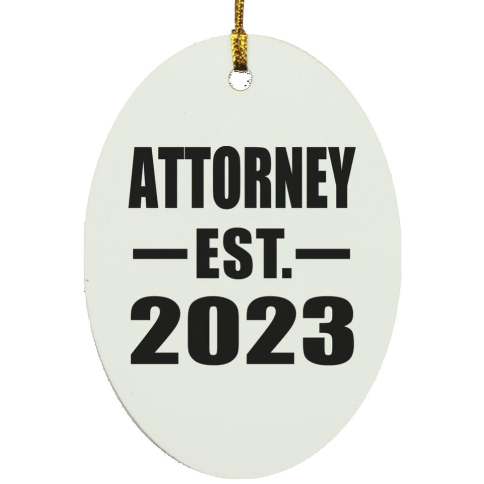Attorney Established EST. 2023 - Oval Ornament