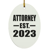Attorney Established EST. 2023 - Oval Ornament