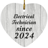 Electrical Technician Since 2024 - Heart Ornament F