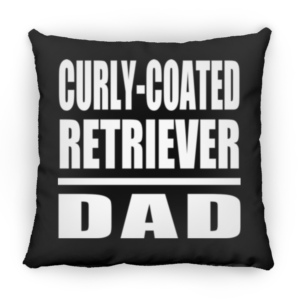 Curly-Coated Retriever Dad - Throw Pillow Black