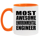 Most Awesome Environmental Engineer - 11oz Accent Mug Orange