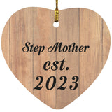 Step Mother Established EST. 2023 - Heart Ornament C