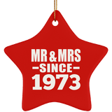 51st Anniversary Mr & Mrs Since 1973 - Star Ornament