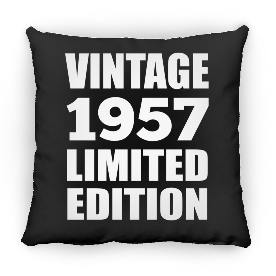 67th Birthday Vintage 1957 Limited Edition - Throw Pillow Black