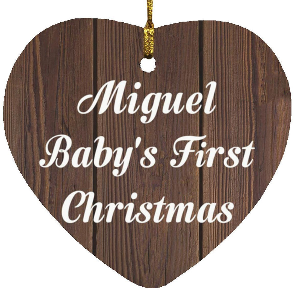 Miguel Baby's First Christmas - Heart Ornament D