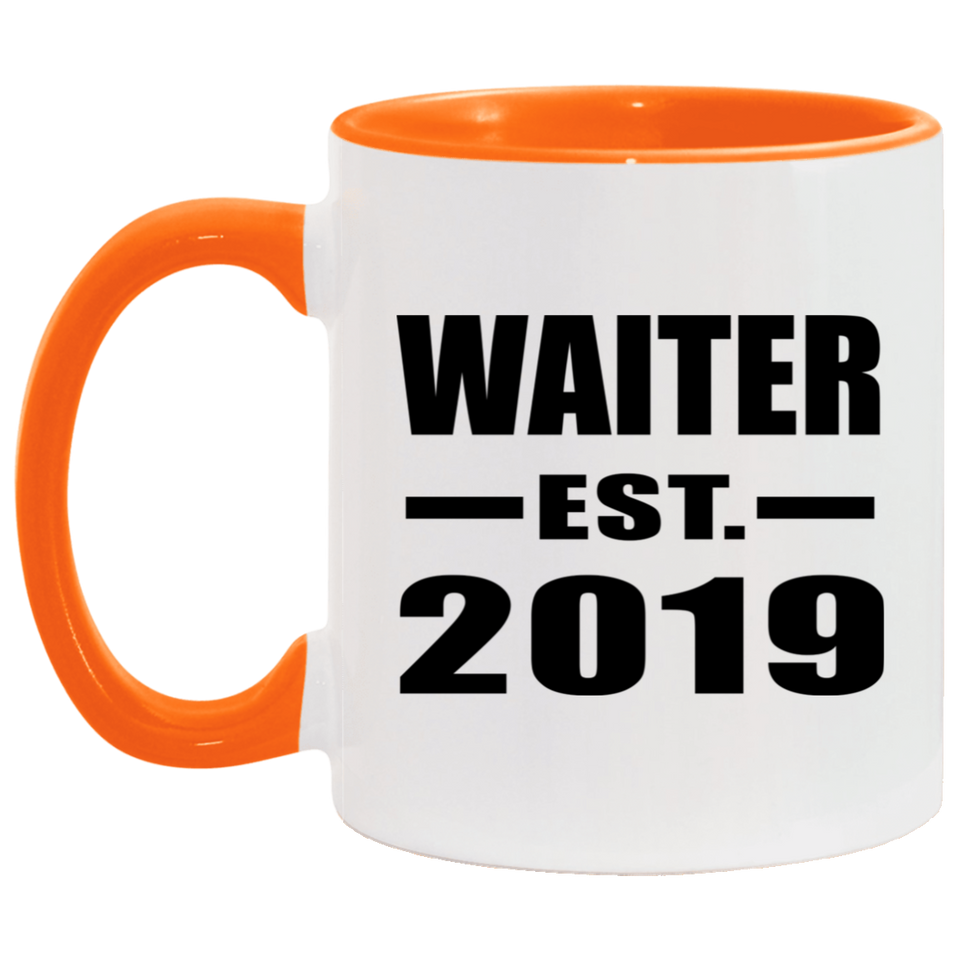 Waiter Established EST. 2019 - 11oz Accent Mug Orange