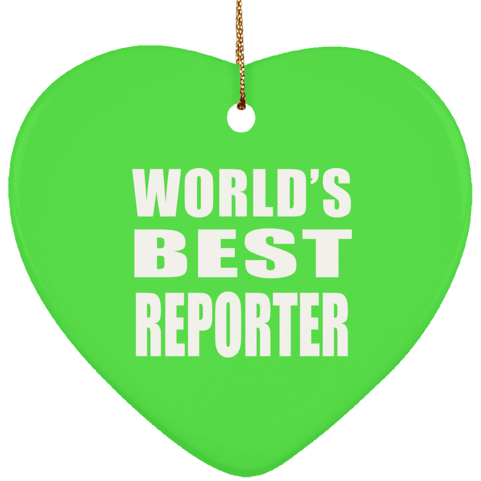 World's Best Reporter - Heart Ornament