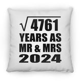 69th Anniversary Square Root of 4761 Years As Mr & Mrs 2024 - Throw Pillow