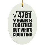 69th Anniversary Square Root of 4761 Years Who's Counting - Oval Ornament