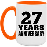 27th Anniversary 27 Years Anniversary - 15oz Accent Mug Orange