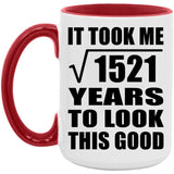 39th Birthday Took Square Root of 1521 Years To Look Good - 15oz Accent Mug Red