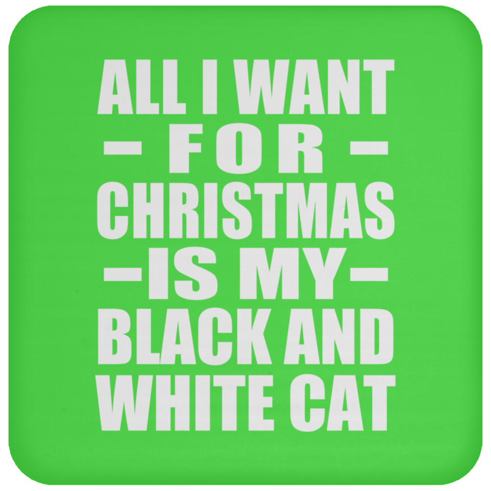 All I Want For Christmas Is My Black And White Cat - Coaster