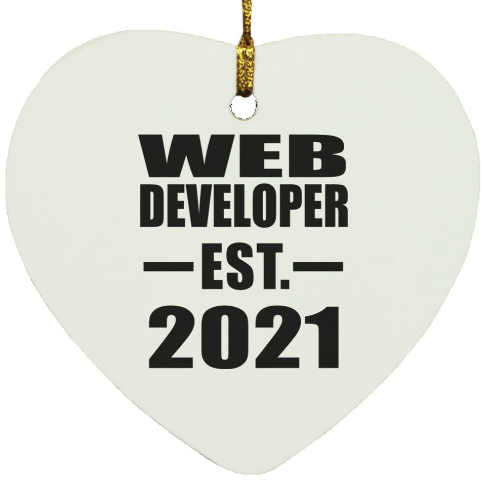 Web Developer Established EST. 2021 - Heart Ornament