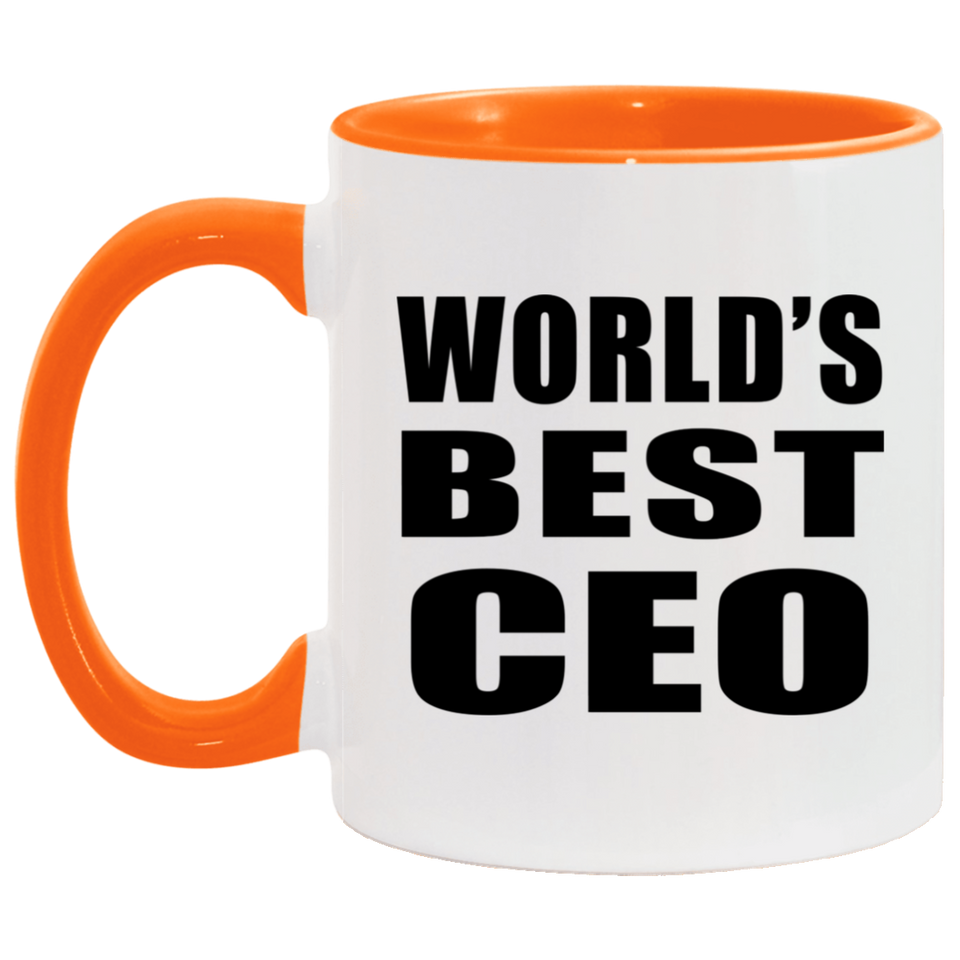 World's Best CEO - 11oz Accent Mug Orange