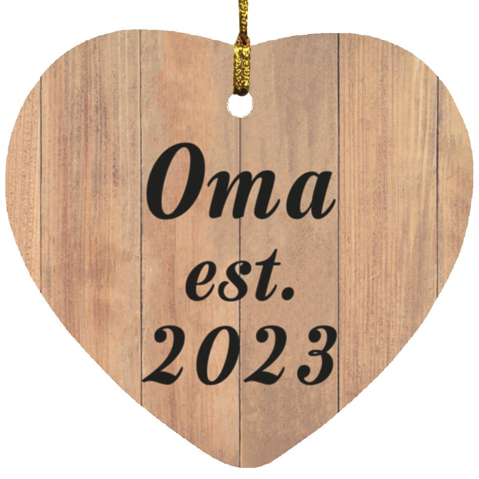 Oma Established EST. 2023 - Heart Ornament C