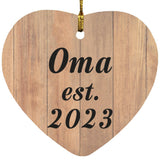 Oma Established EST. 2023 - Heart Ornament C