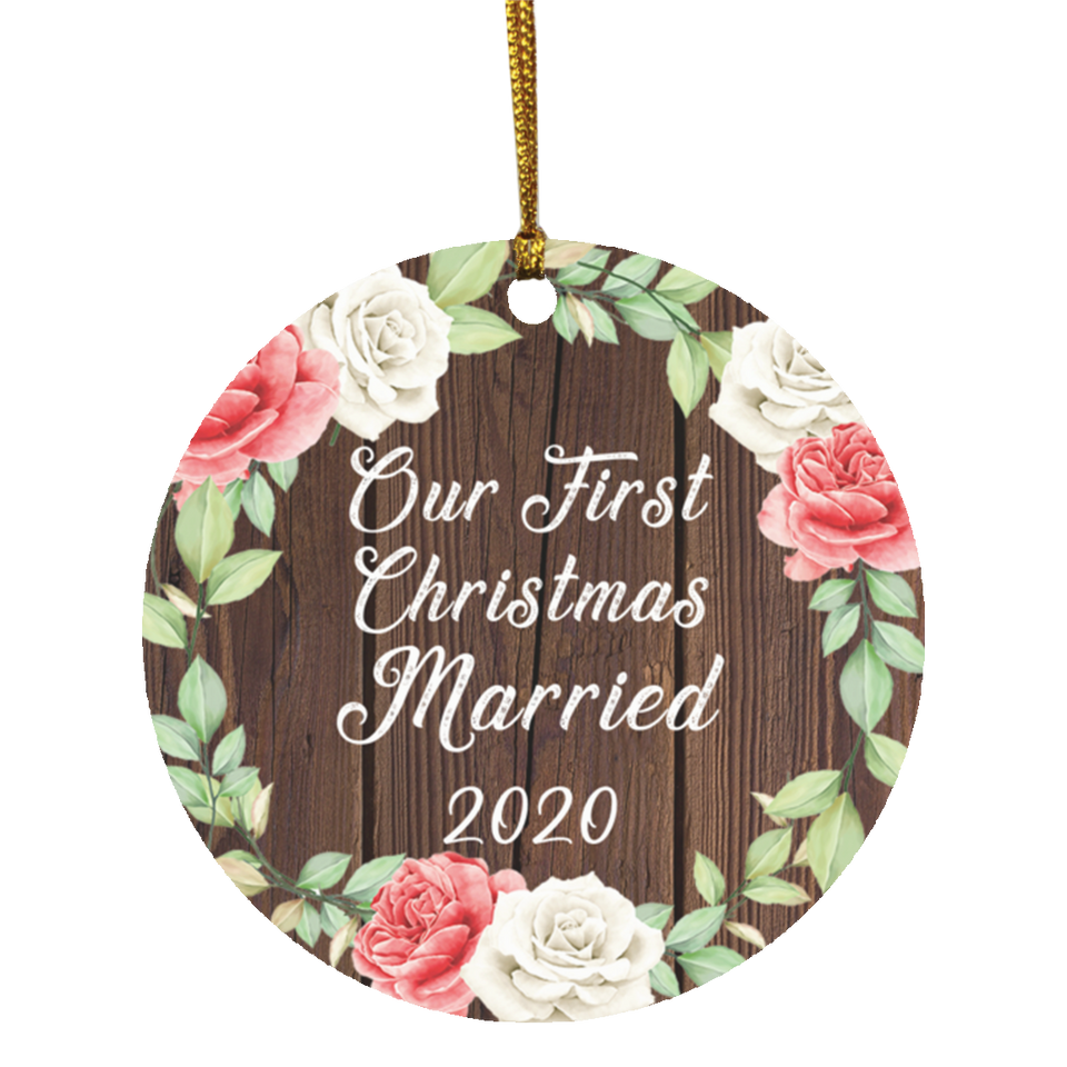 Our First Christmas Married 2020 - Circle Ornament A