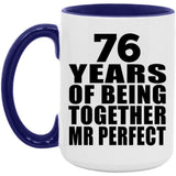 76th Anniversary 76 Years Of Being Mr Perfect - 15oz Accent Mug Purple