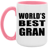 World's Best Gran - 15oz Accent Mug Pink