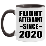 Flight Attendant Since 2020 - 11oz Accent Mug Black