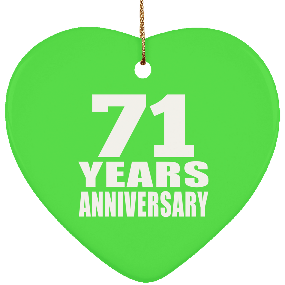 71st Anniversary 71 Years - Heart Ornament