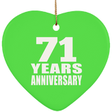 71st Anniversary 71 Years - Heart Ornament