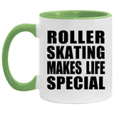 Roller Skating Makes Life Special - 11oz Accent Mug Green