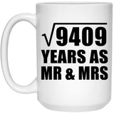 97th Anniversary Square Root of 9409 Years As Mr & Mrs - 15oz Coffee Mug