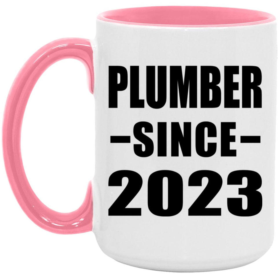 Plumber Since 2023 - 15oz Accent Mug Pink