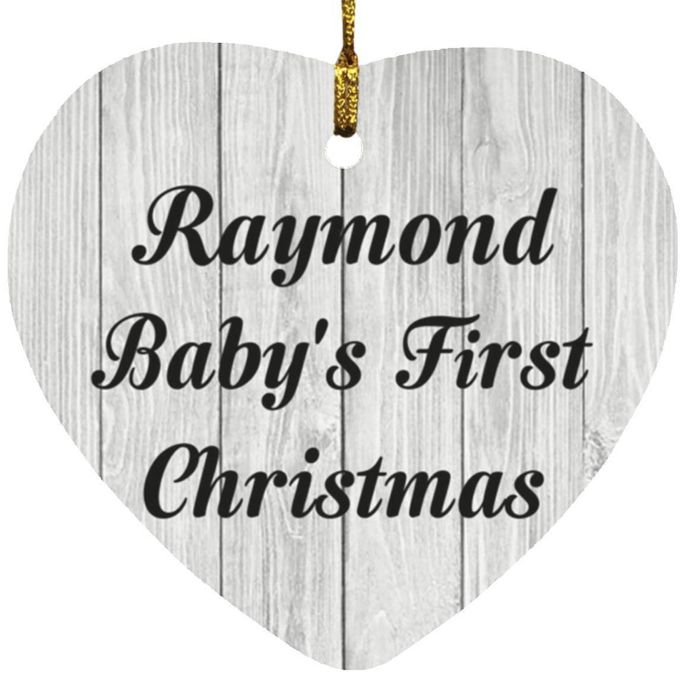 Raymond Baby's First Christmas - Heart Ornament F
