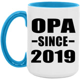 Opa Since 2019 - 15oz Accent Mug Blue