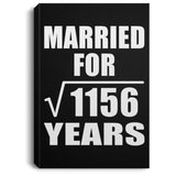 34th Anniversary Married For Square Root of 1156 Years - Canvas Portrait
