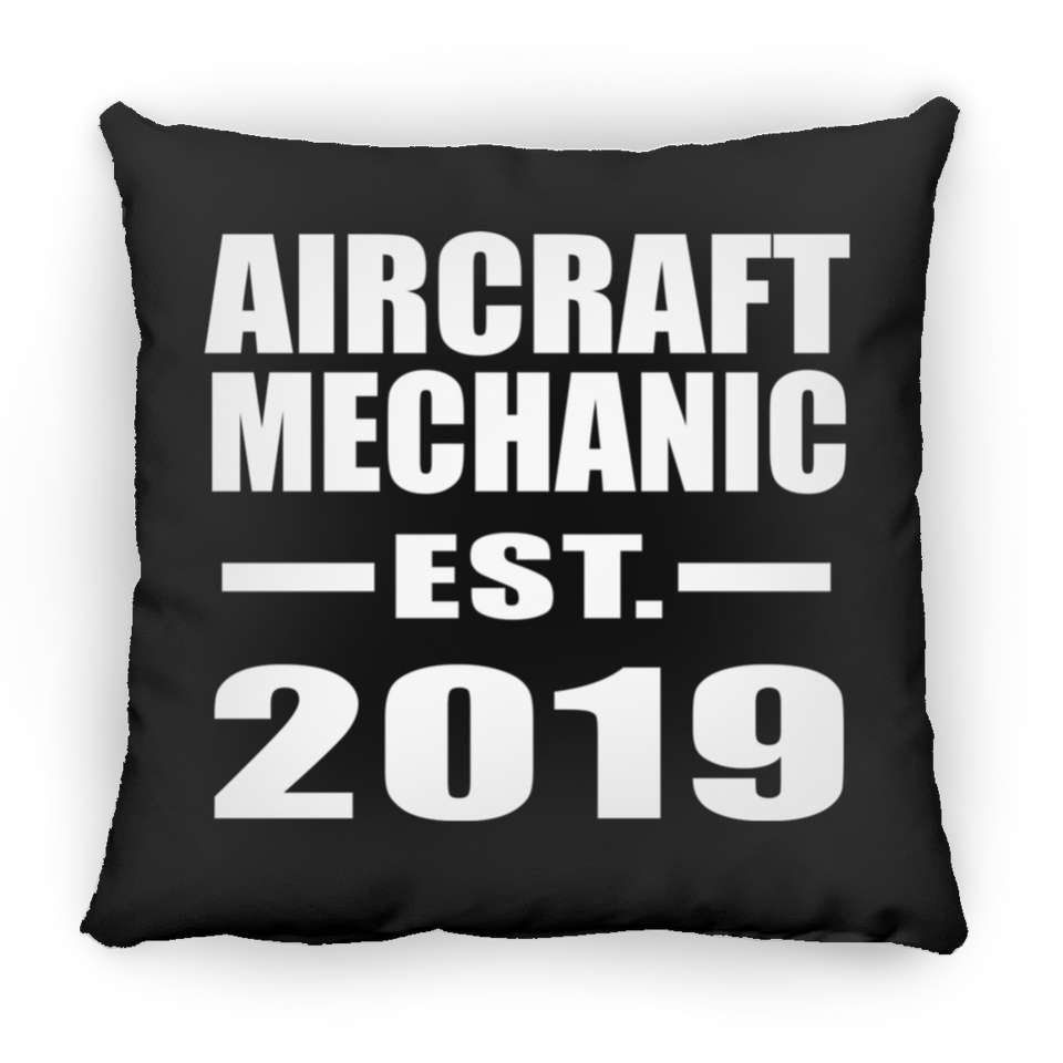 Aircraft Mechanic Established EST. 2019 - Throw Pillow Black