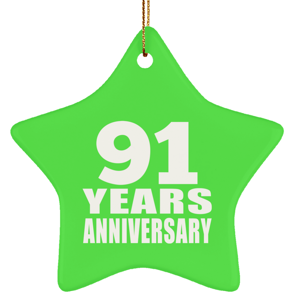 91st Anniversary 91 Years - Star Ornament